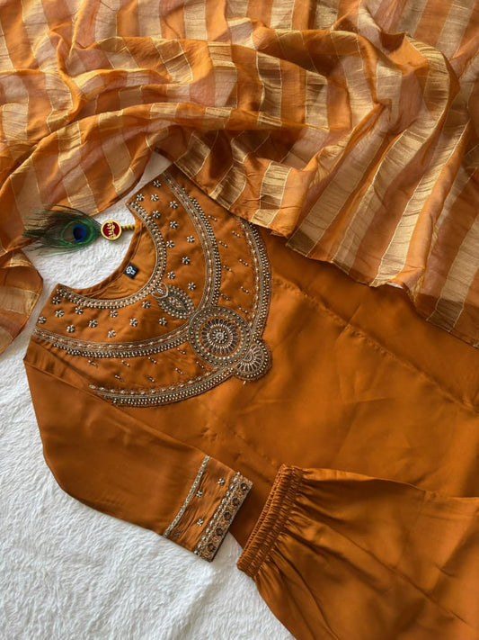 KESAR OCHRE KURTA SET