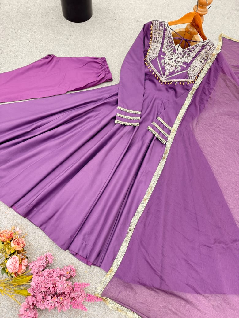 MEHER PURPLE ANARKALI SET