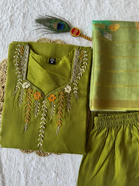 AARANYA GREEN KURTA SET