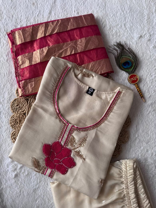 NOOR CREAM KURTA SET